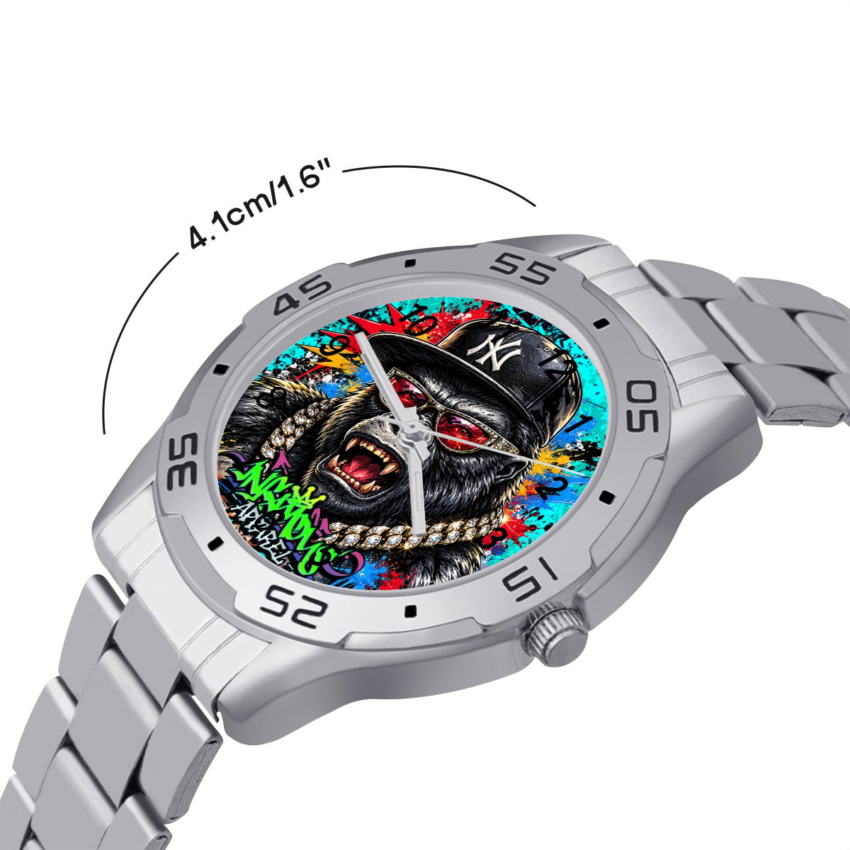 Infamous Apparel “Gorilla Face” Stainless Steel Watch Image 4
