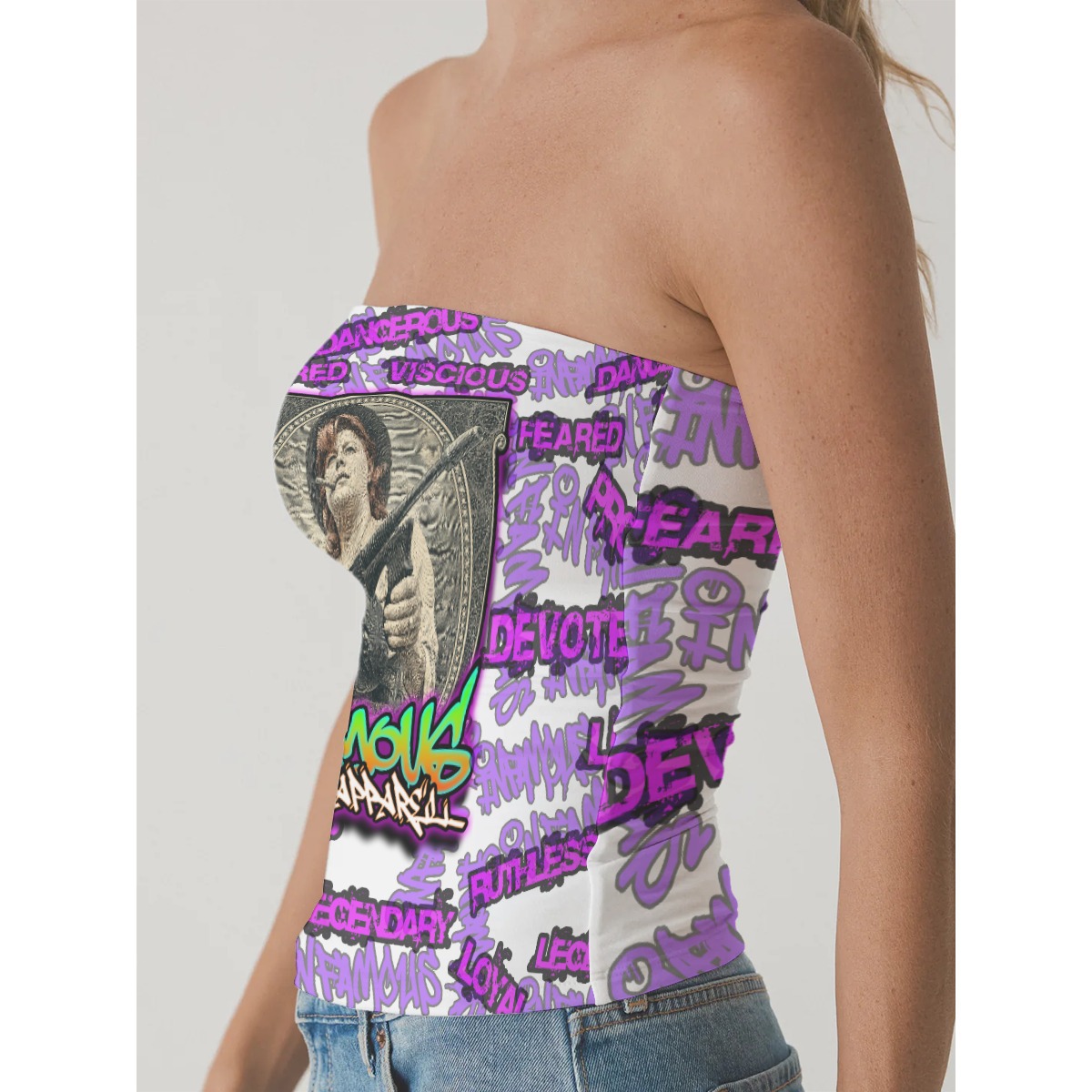 "Ma Baker" Women's Double Layer Strapless Top Image 2