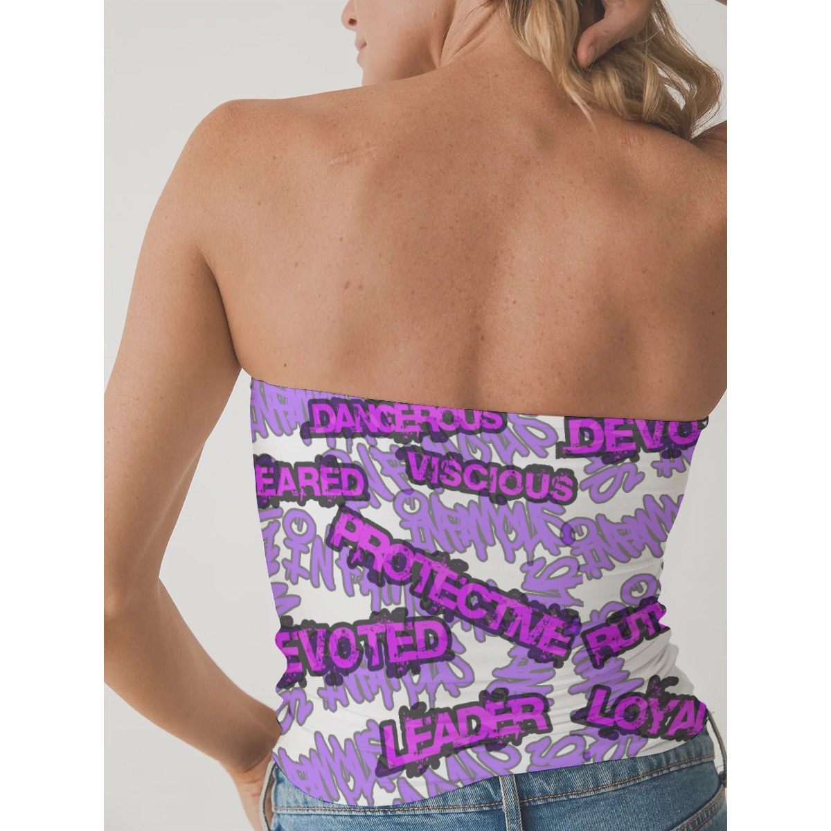 "Ma Baker" Women's Double Layer Strapless Top Image 3