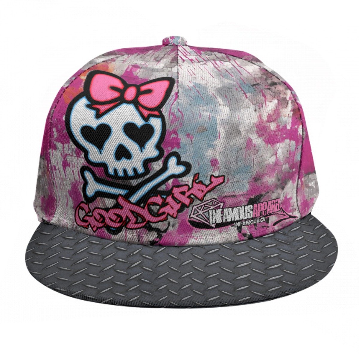 "Good Girl" Snapback Cap With Flat Brim