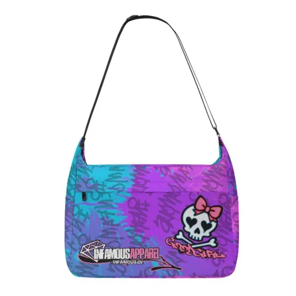 Pink & Blue Splatter "Brat Culture/Good Girl" Premium Messenger Bag