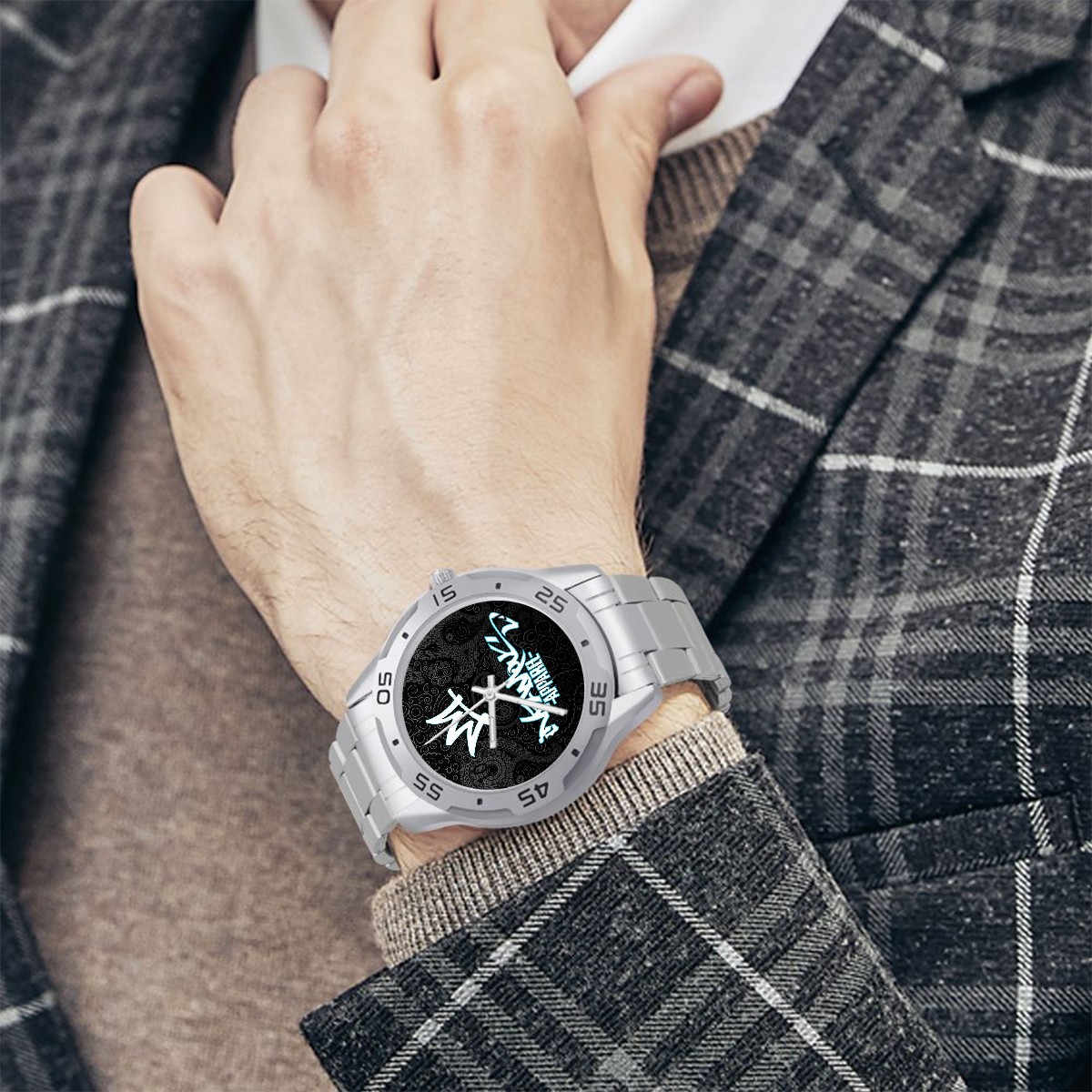 Infamous Apparel "Black Bandana Face" Stainless Steel Watch Image 2