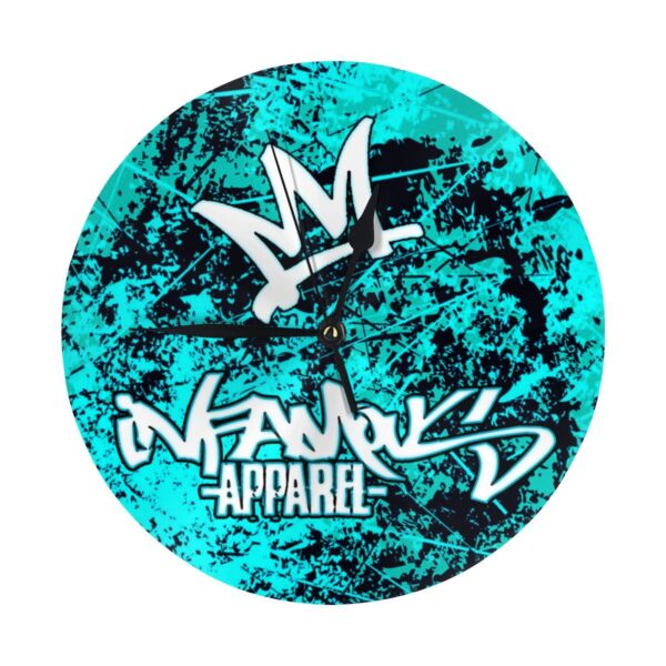 Electric Blue Wall Clock No Numbers